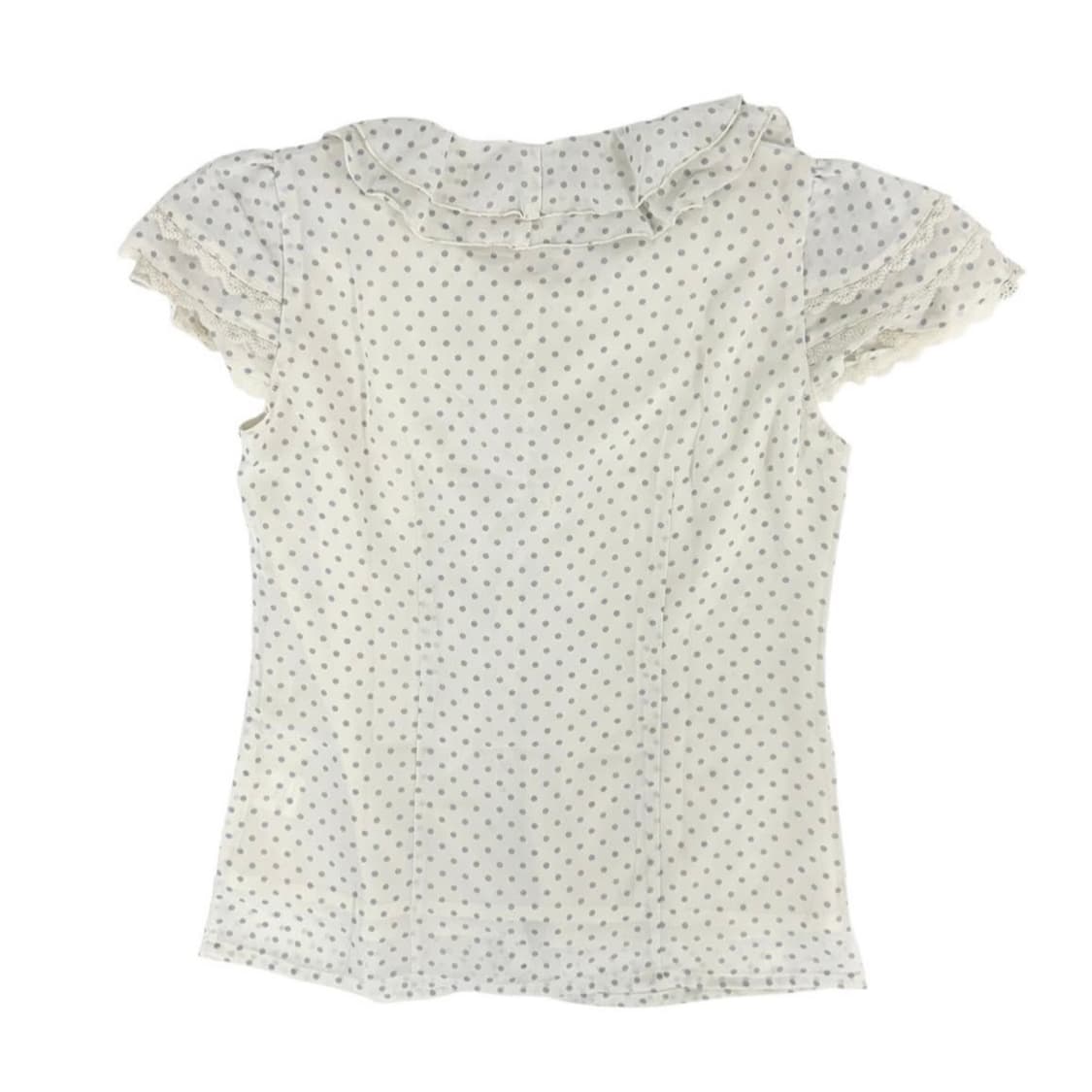Japanese vintage 도트 레이스 반팔 블라우스 갸루  상품이미지2