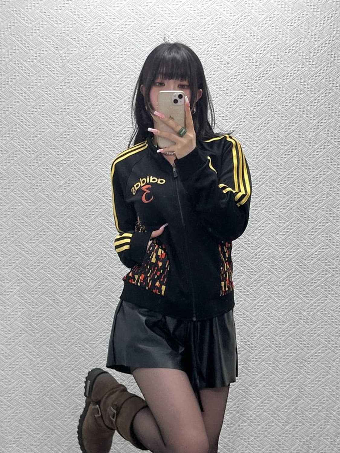 아디다스 Y2K 스트릿펑크 픽셀 그래픽 패턴 져지 집업 95 C12412 상품이미지2