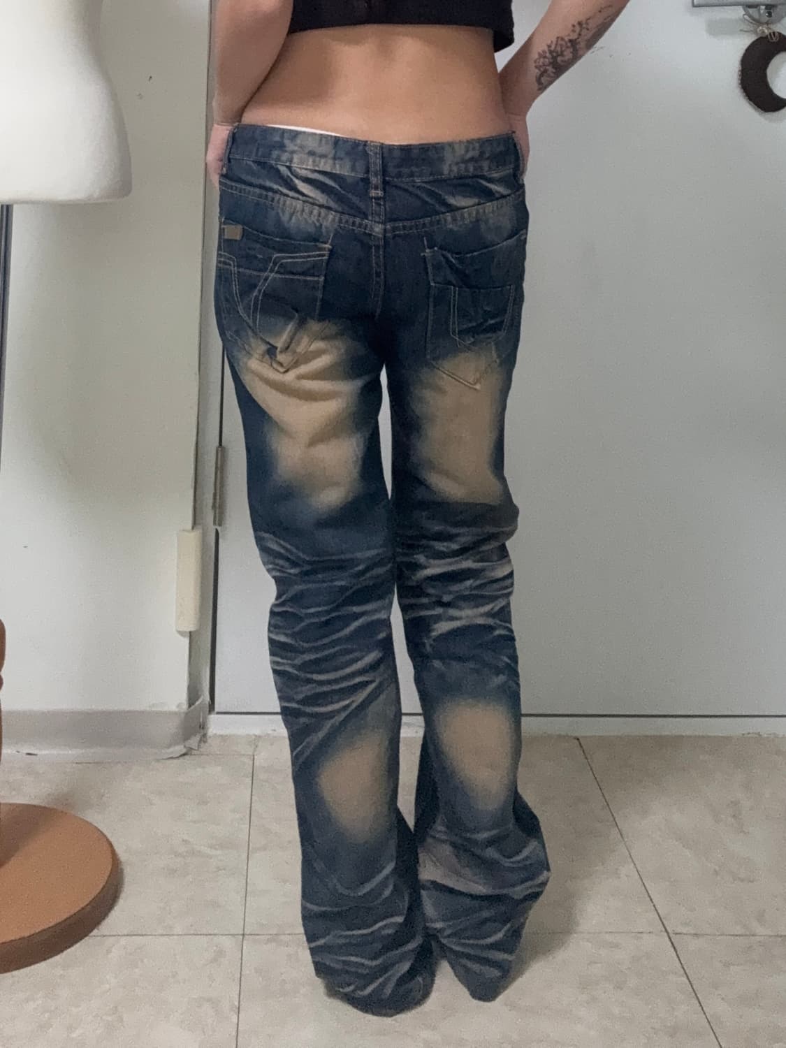 로우라이즈 나염 펑크 팬츠  상품이미지1