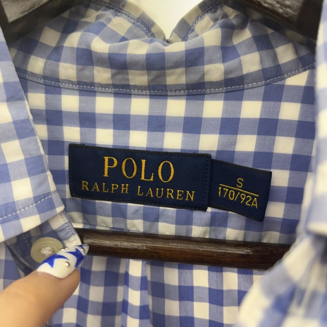폴로 랄프로렌 빈티지 스카이블루 체크 셔츠 S C08833 상품이미지5