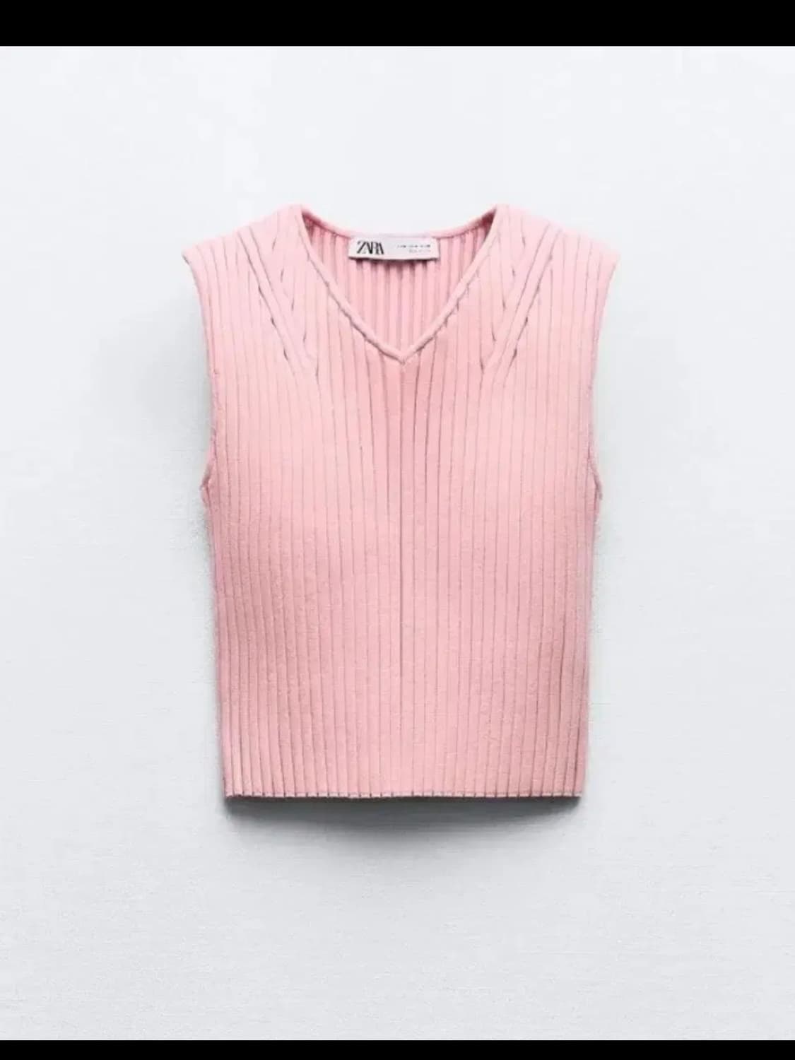자라 핑크 골지 니트 탑 베스트 상품이미지1
