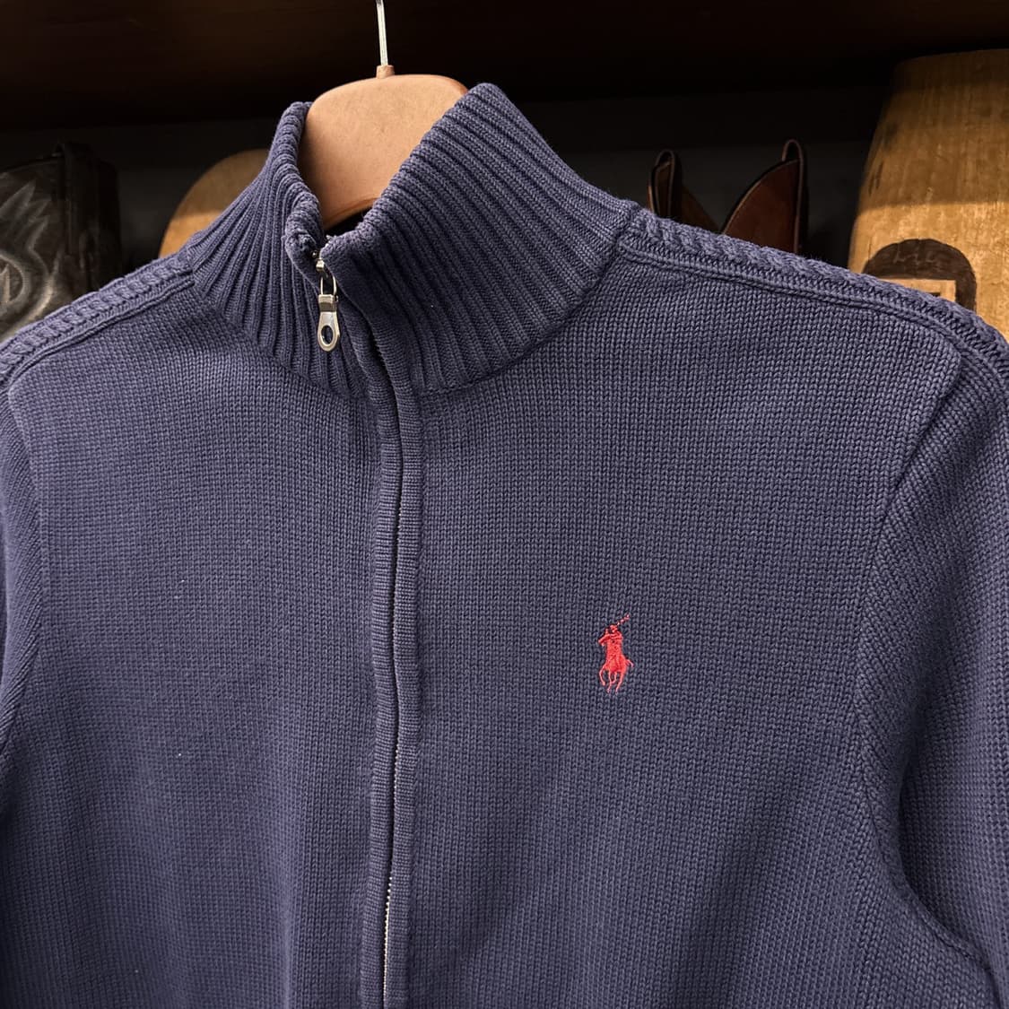 랄프로렌 스포츠 청키립 사이드케이블 니트집업 네이비 N924 상품이미지5