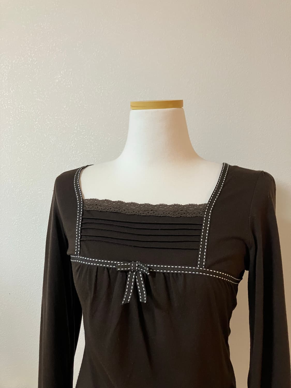 일본빈티지 리본 롱슬리브티셔츠 긴팔티셔츠 모리걸 상품이미지2