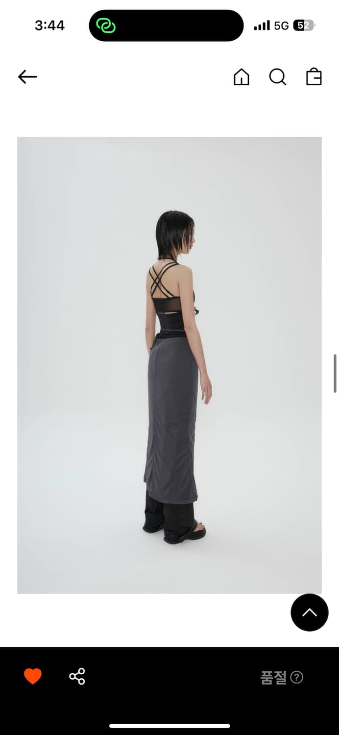 오호스 Layered Mesh Strap Skirt / Black 상품이미지3