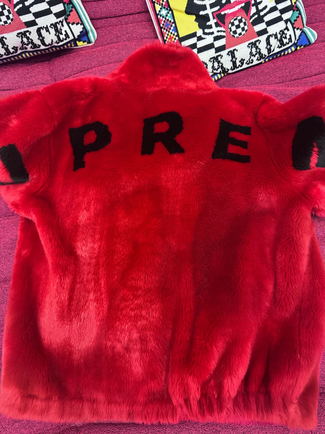 슈프림 faux 퍼자켓 레드 라지 상품이미지4