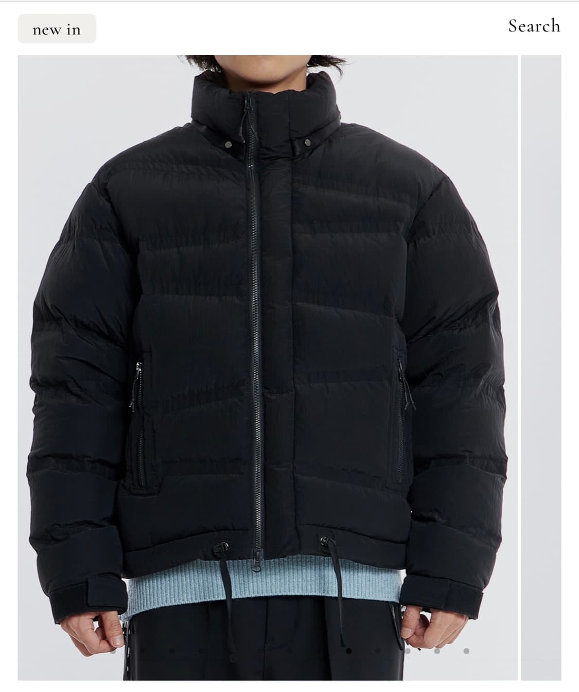 언어펙티드 오블리크 퀼티드 다운 패딩 M 상품이미지4