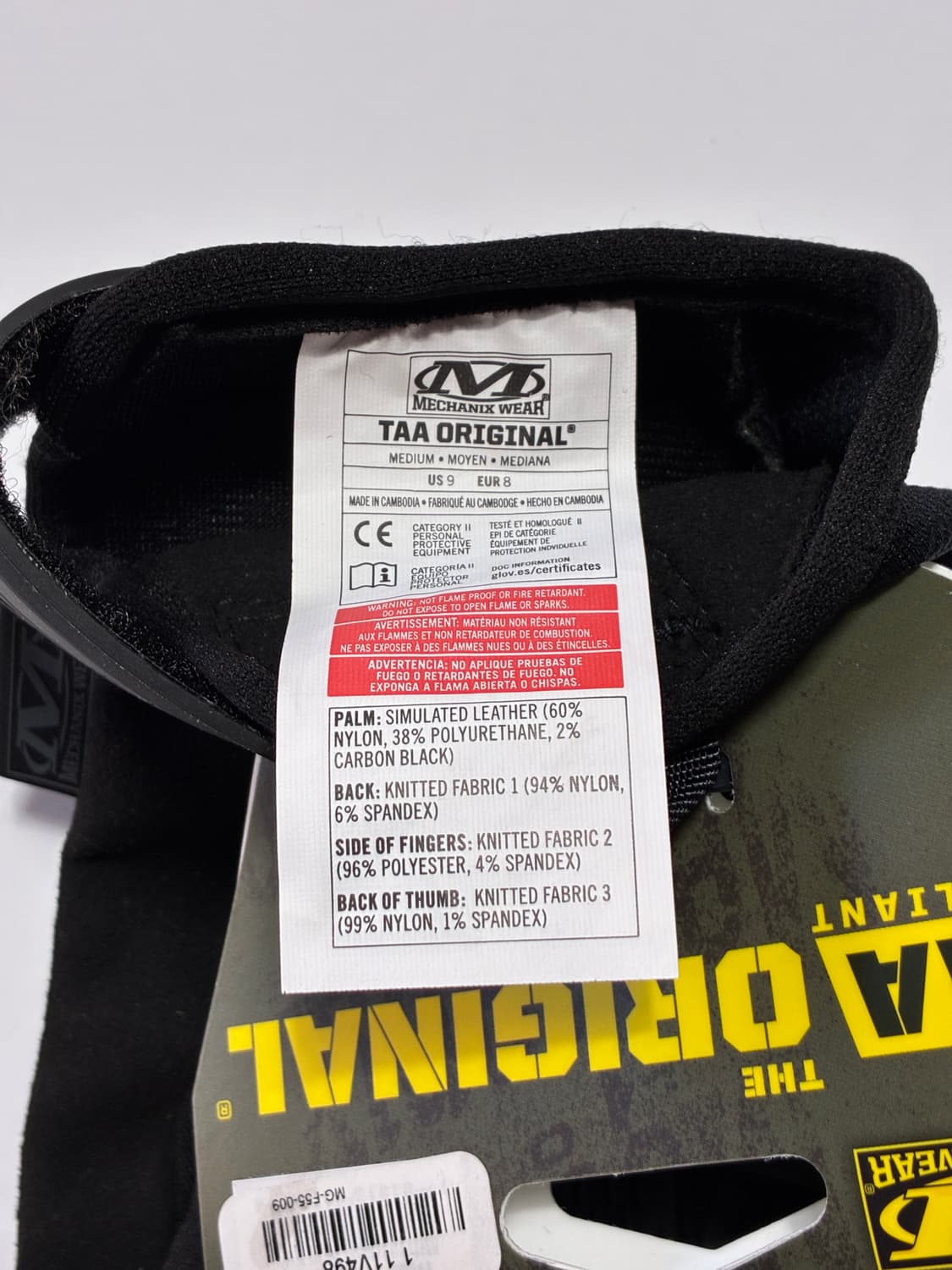 Mechanix Wear TAA ORIGINAL 전술 장갑 상품이미지2