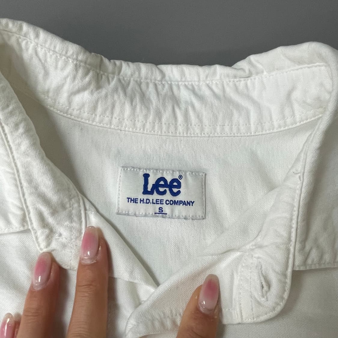 Lee 화이트 패치로고 코튼 셔츠 S 상품이미지5