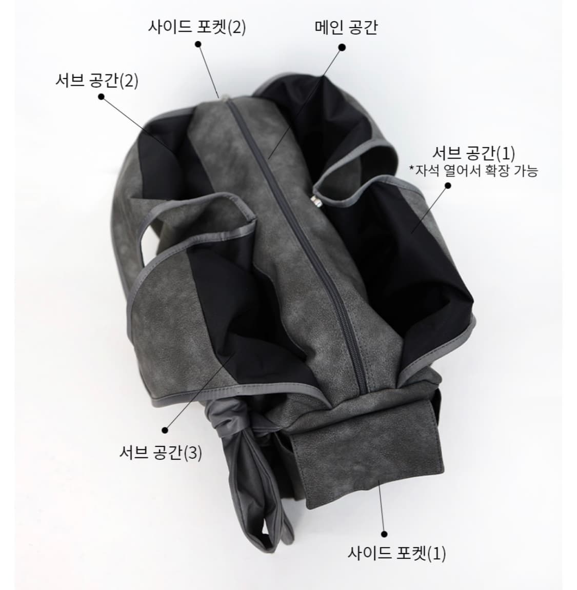 시월107 리본 보우 숄더백 누벅 그레이 상품이미지2