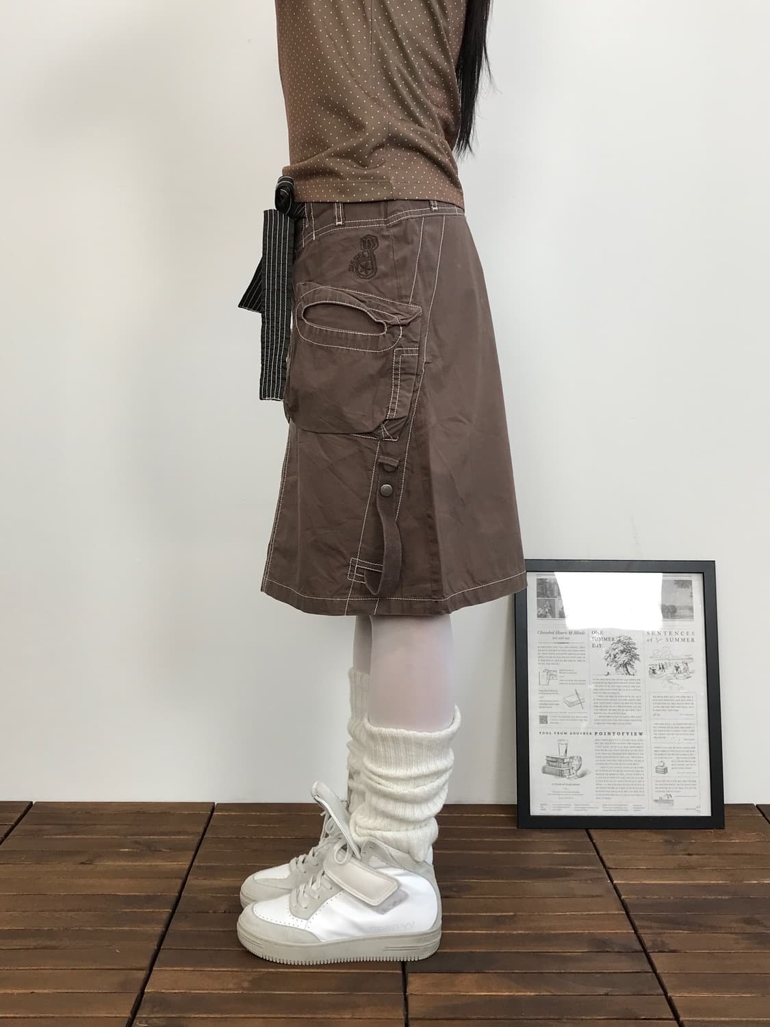 Diesel Brown Utility Cargo Midi Skirt  상품이미지2