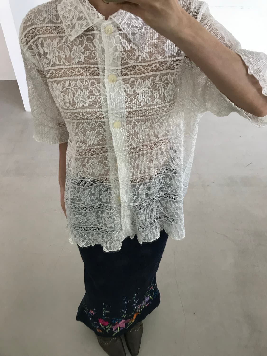 vintage lace pattern shirts 상품이미지3