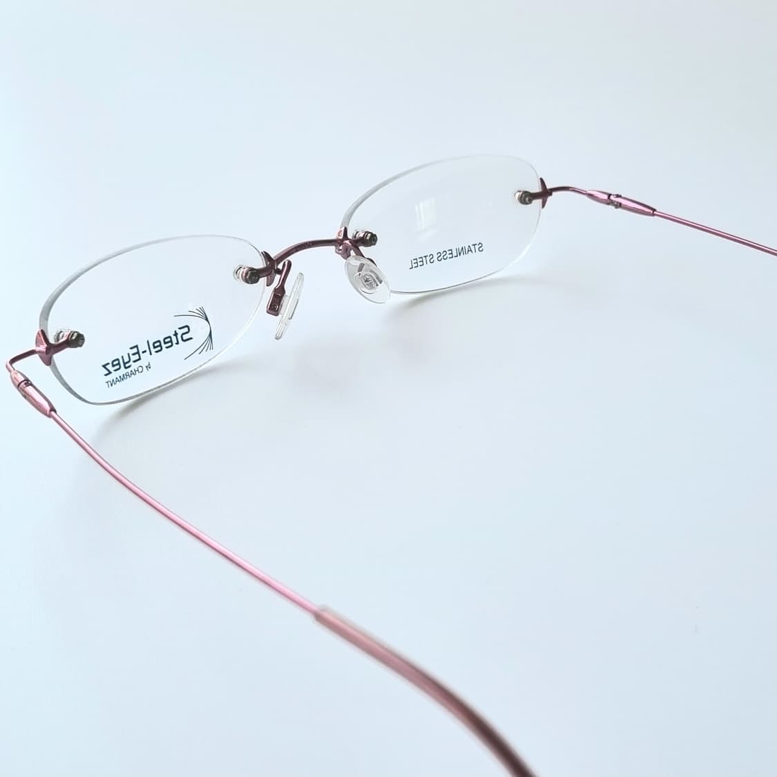 데드스탁  핑크 템플 경량 오벌무테 안경 1483 상품이미지4