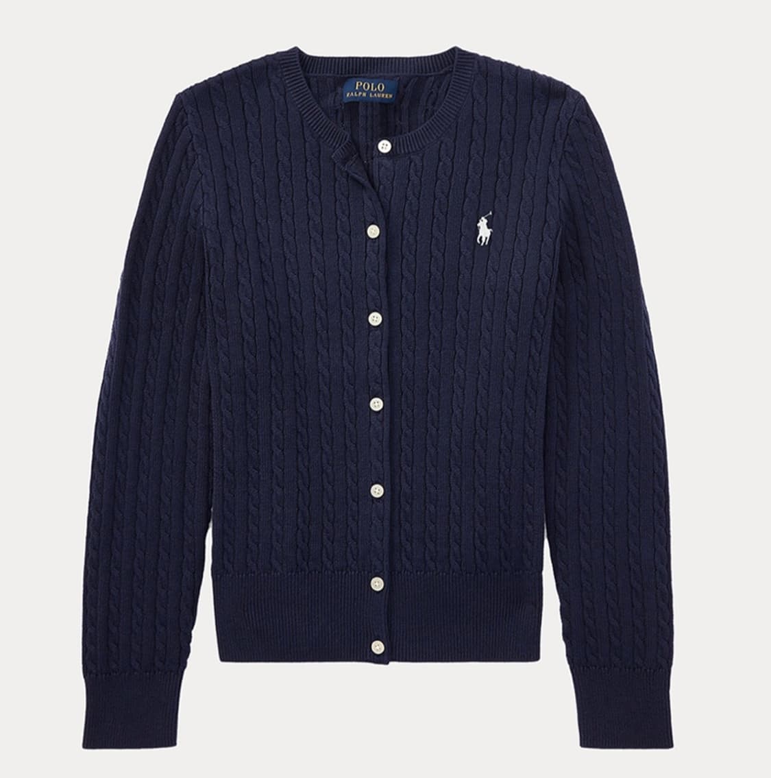 폴로 랄프로렌 걸즈 케이블 니트 가디건 헌터네이비 상품이미지2