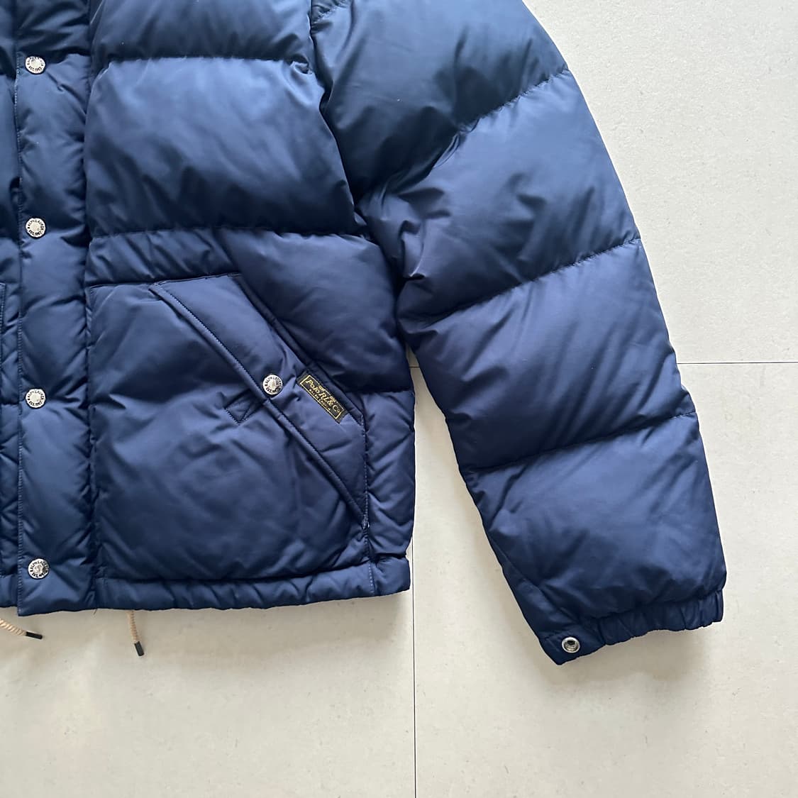90s 엘름우드 [L] 폴로 랄프로렌 다운 패딩 자켓 네이비 후드 상품이미지3