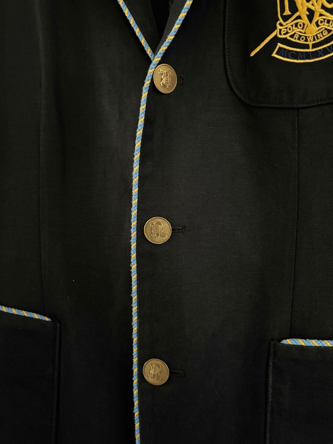 Polo 폴로 랄프로렌 네이비 엠브로이드 파이핑 블레이저 자켓 상품이미지4