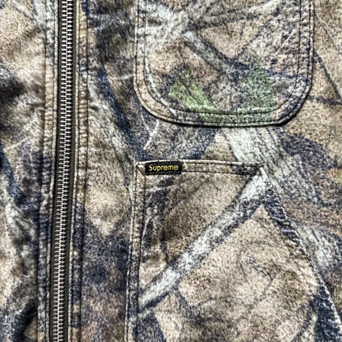 새상품 23FW 슈프림 몰 스킨 리얼트리 카모 워크 자켓 상품이미지5