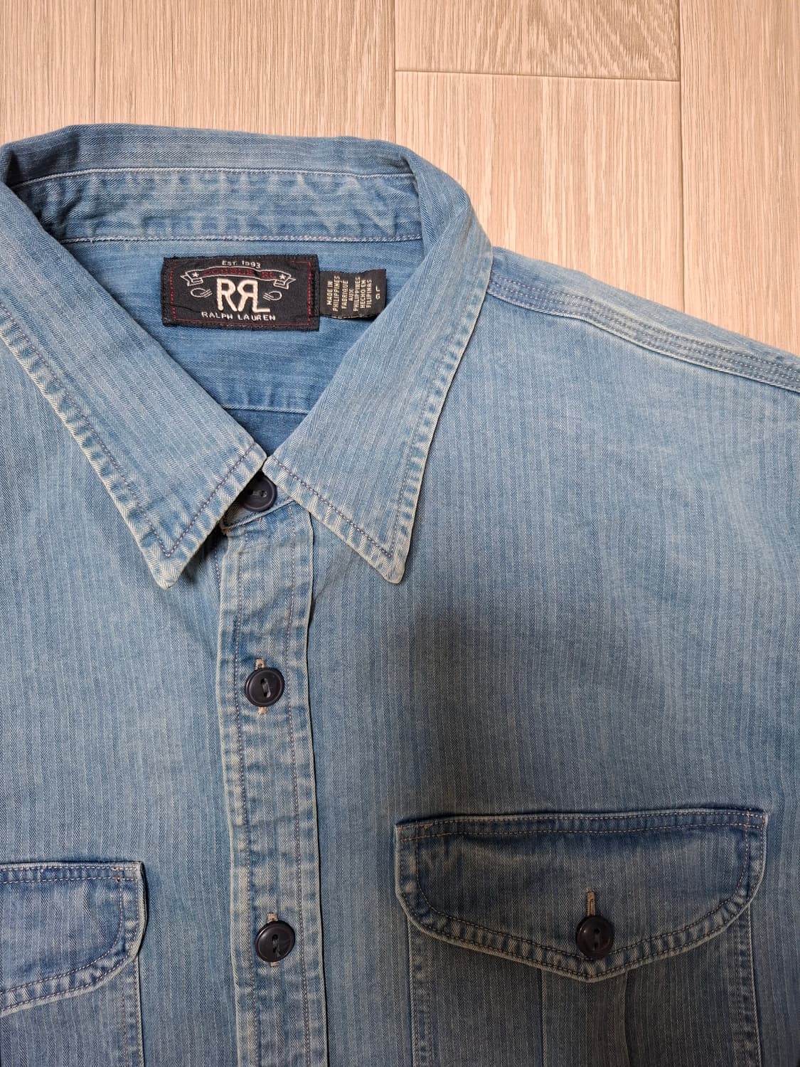 L 더블알엘 인디고 헤링본 트윌 워크 데님 셔츠 남방 상품이미지2