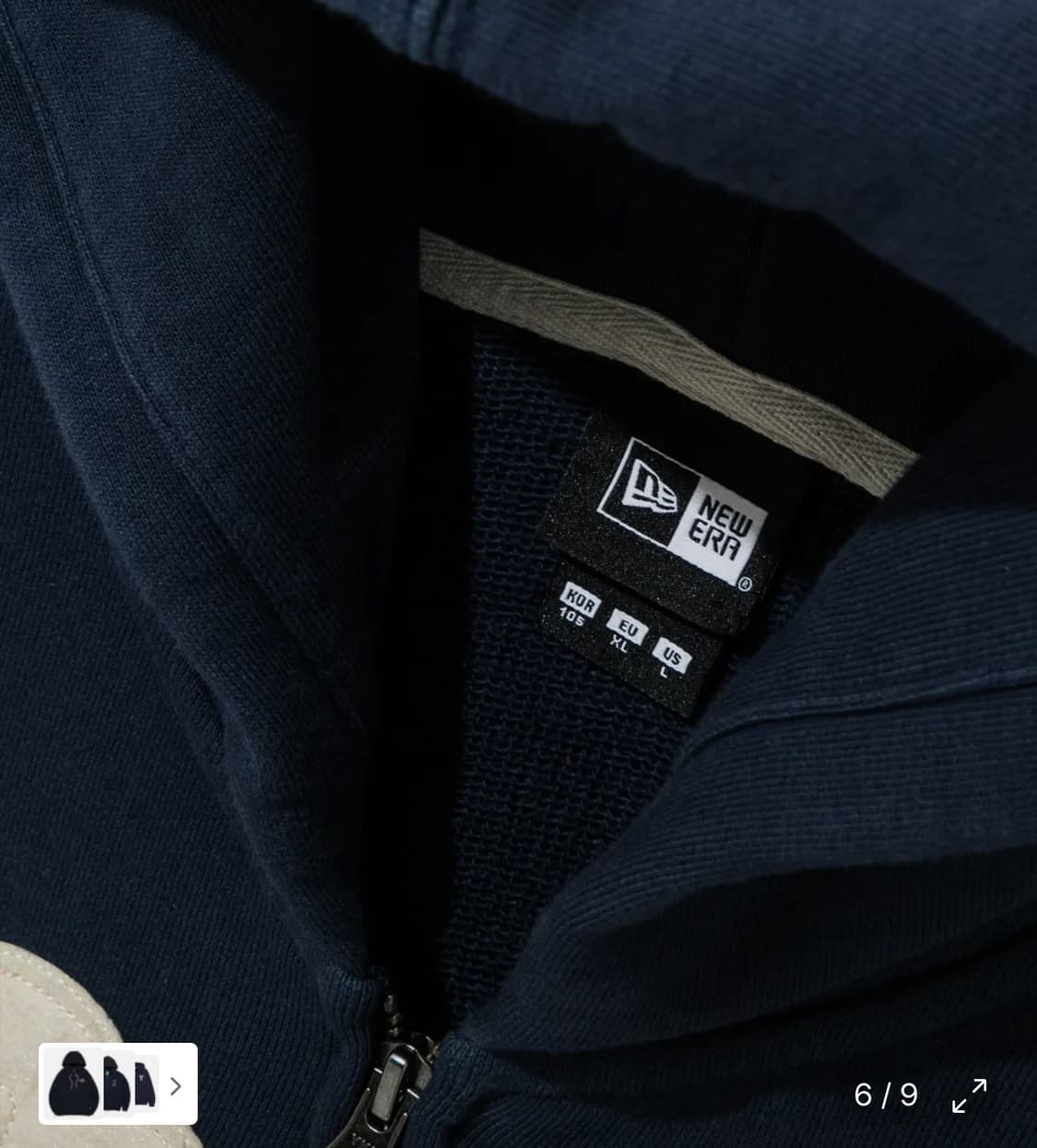 뉴에라 NY 기모 후드집업 네이비 XXL 새상품 상품이미지5
