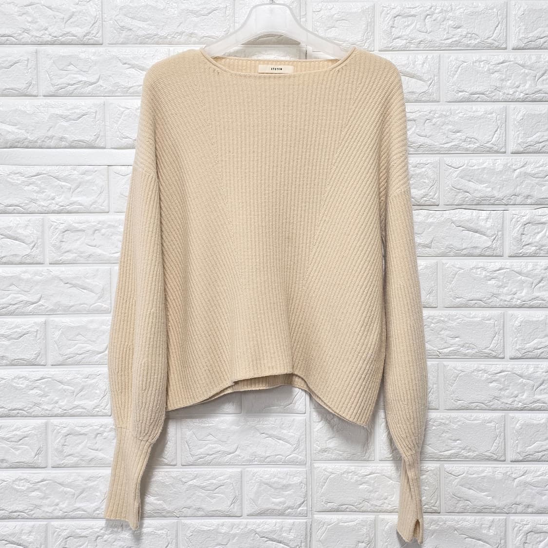 택포// 한섬 시스템 벌룬소매 아이보리 니트 F 상품이미지1