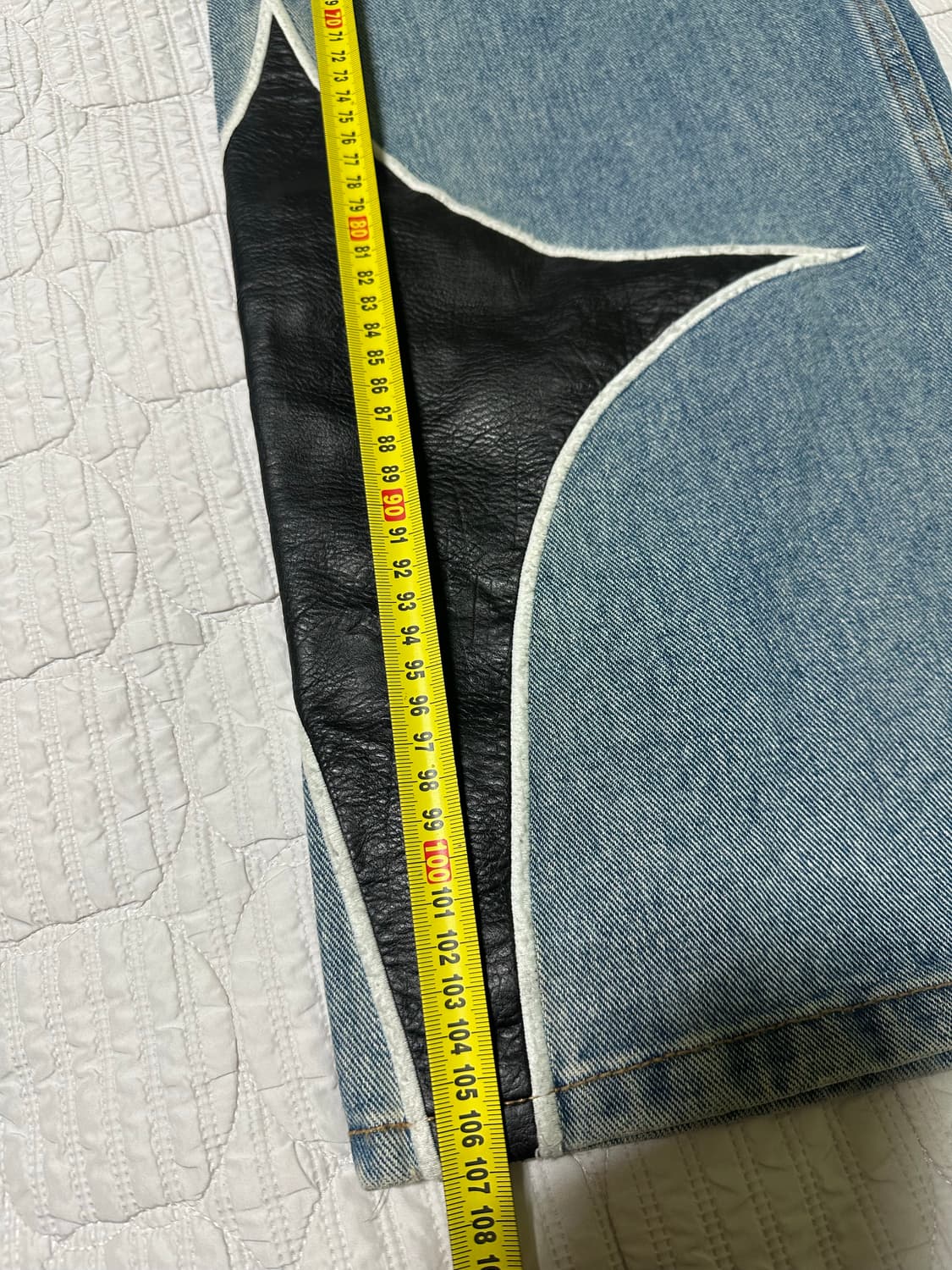 (M)떠그클럽 tc 레더 데님 팬츠 상품이미지4