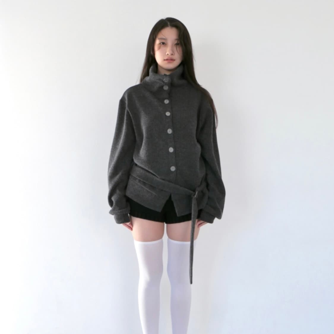 베이비랩 벨트 가디건 차콜 상품이미지1