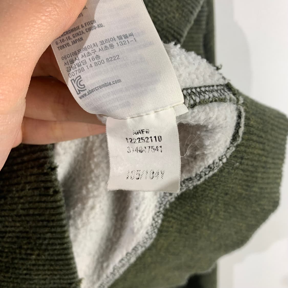 아베크롬비 산양로고 카키 버튼 맨투맨 상품이미지4
