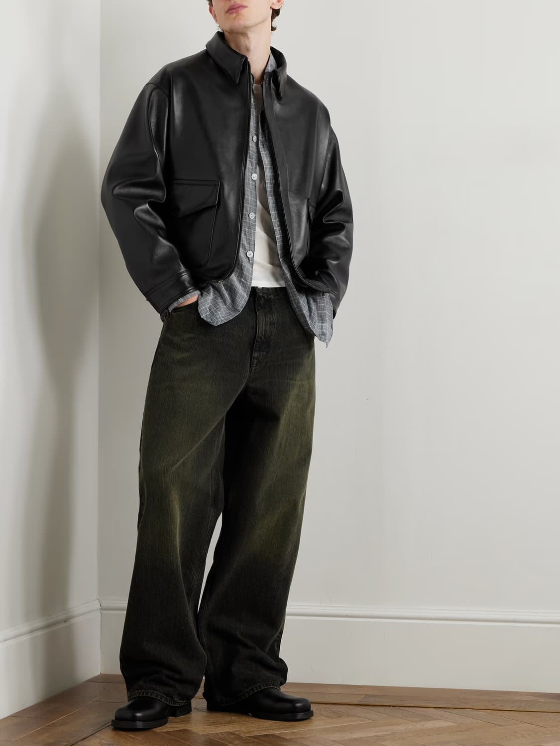 [1월 31까지][1] 25AW 아프레쎄 레더 타입 A-2 플라이트 자켓 상품이미지2