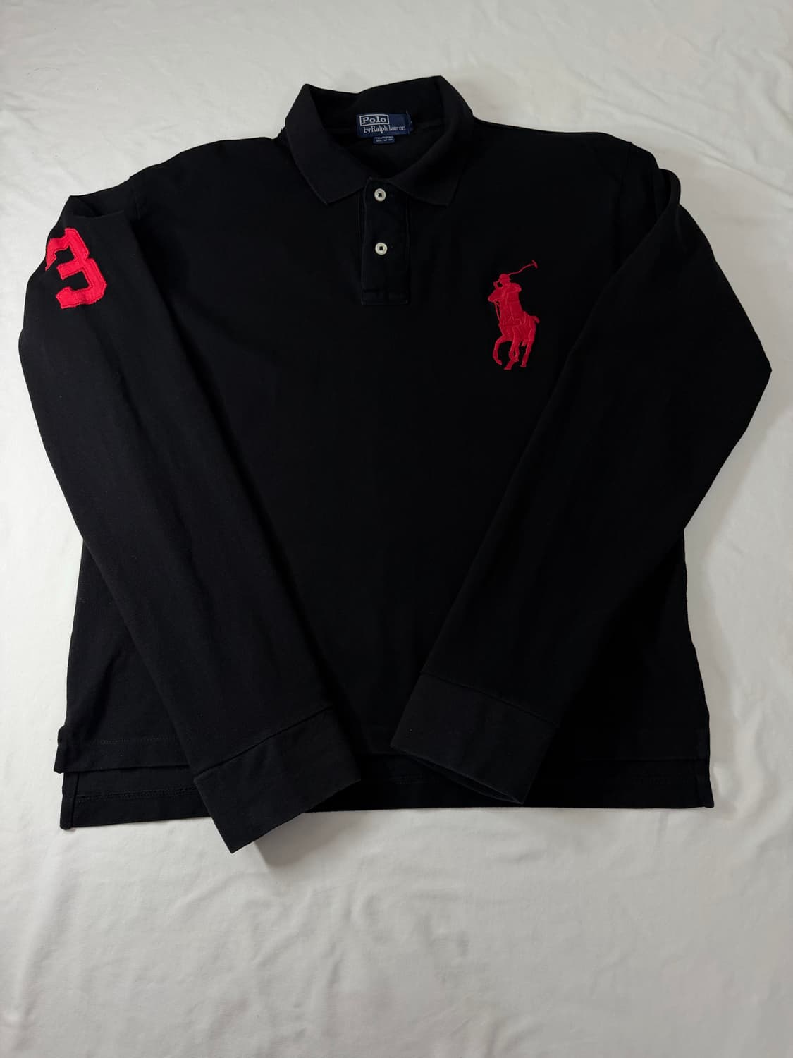 (95-100) 폴로 랄프로렌 빅포니 카라티 긴팔 롱슬리브 검빨  상품이미지5