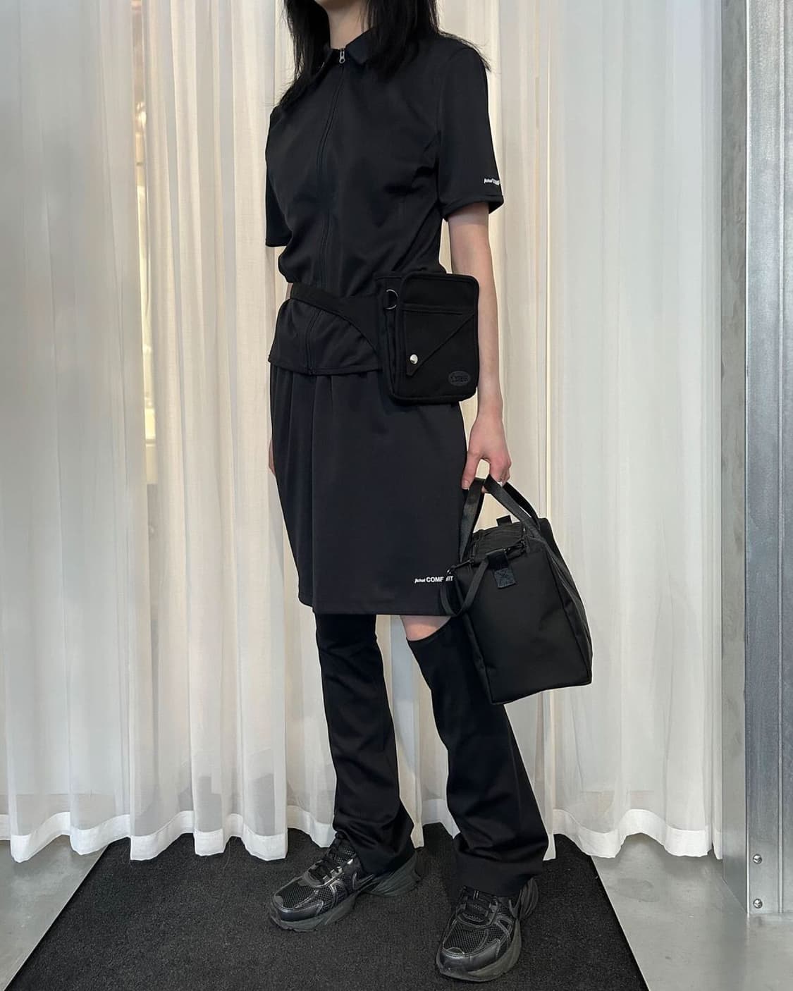 지초이 JICHOI 숏 슬리브 집 셔츠 & 스커트 팬츠 상품이미지4