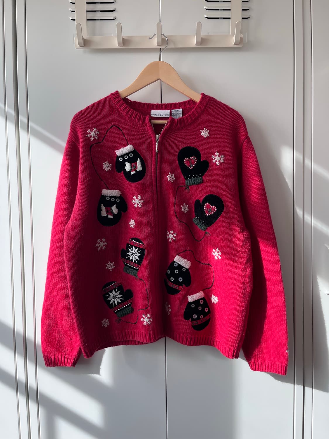 Croft&barrow 크리스마스 장갑 앙고라 니트 가디건 상품이미지1