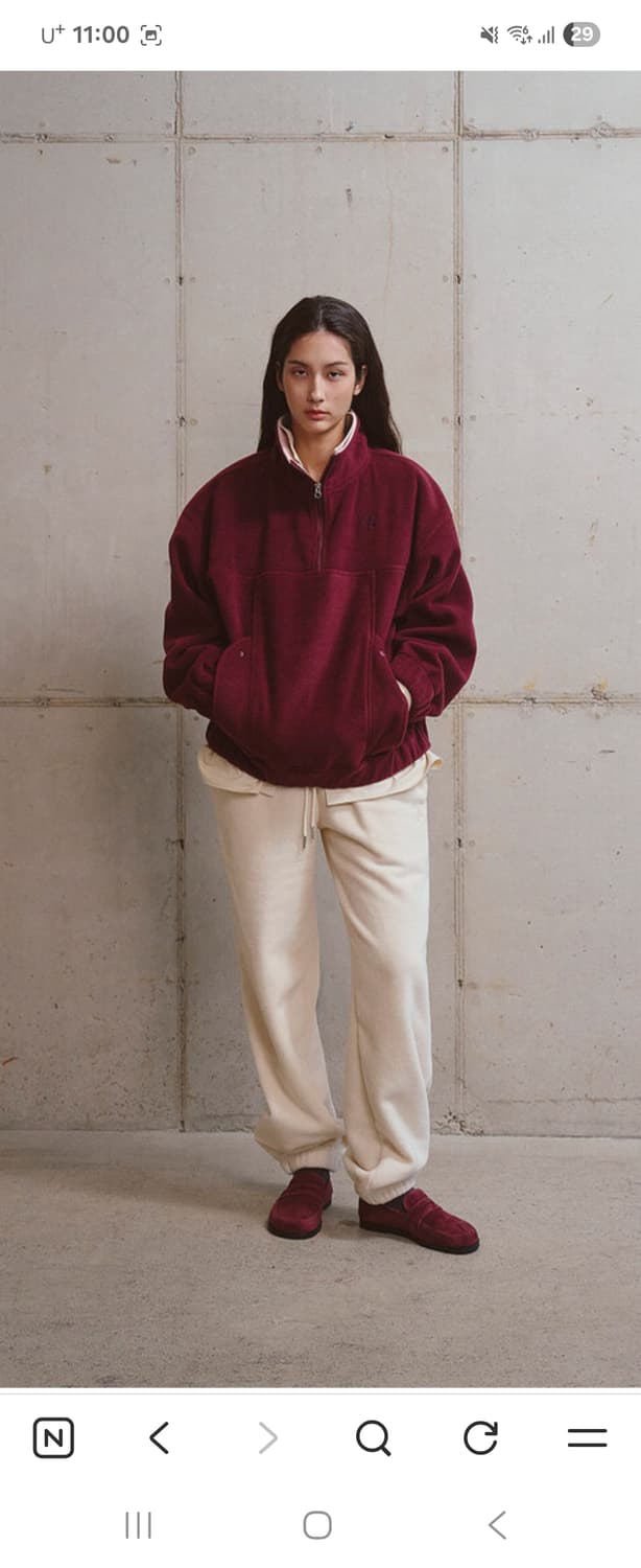 허앤쉬 버건디 플리스  상품이미지2