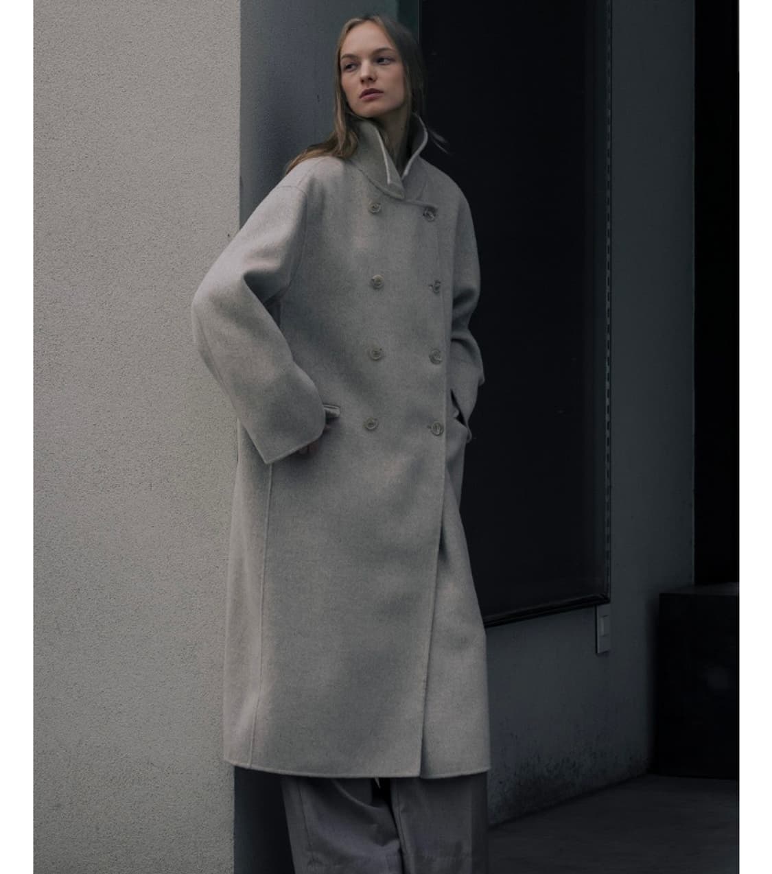 틸아이다이 울 100 더블 버튼 코트 상품이미지4