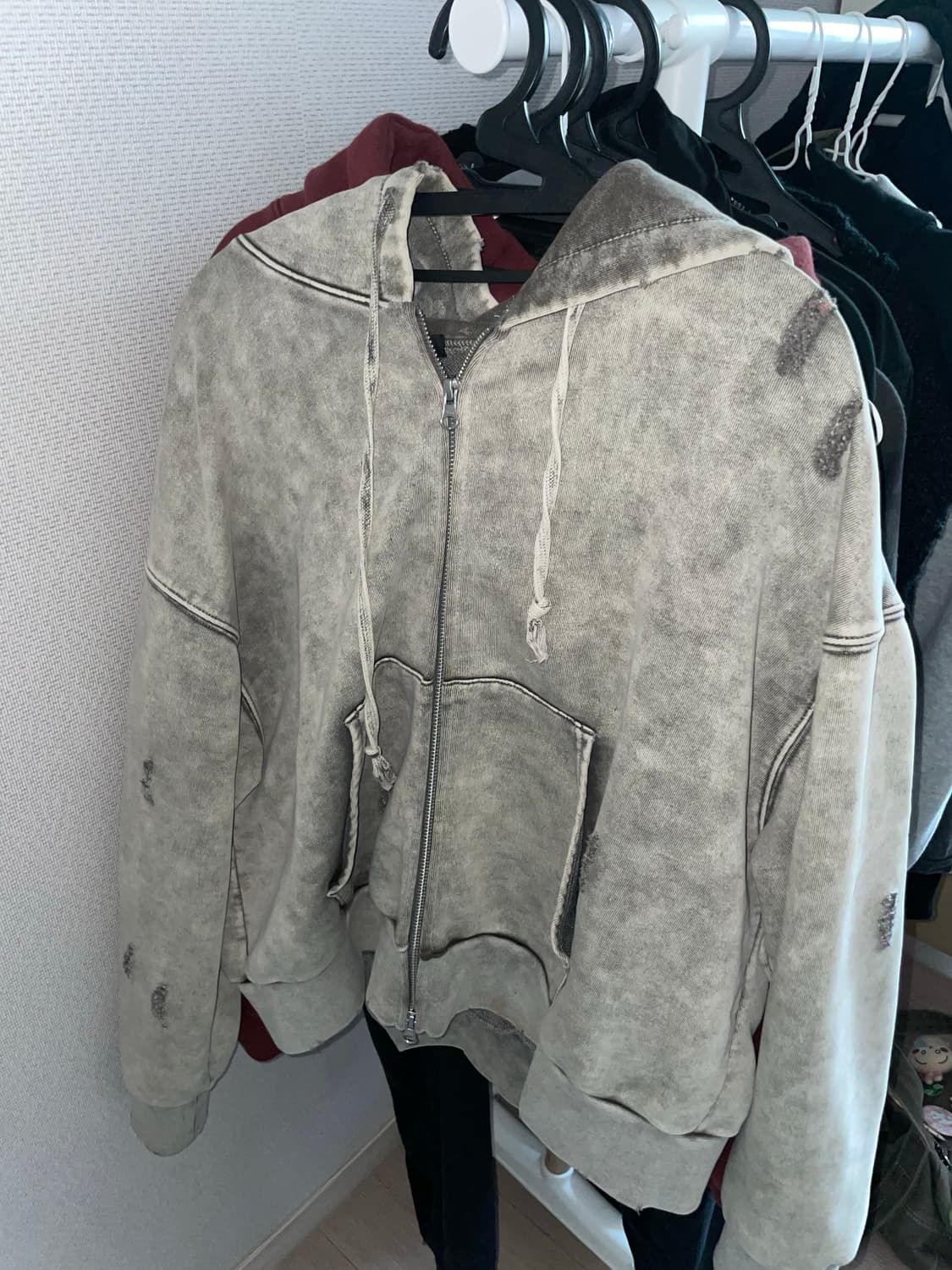 빈티지 더티 워싱 후드집업  상품이미지1