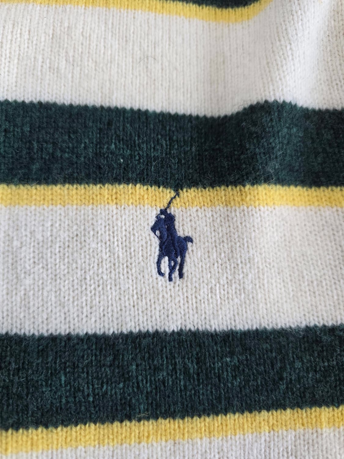 폴로 랄프로렌 스트라이프 울 니트 그린/아이보리 LG 상품이미지4
