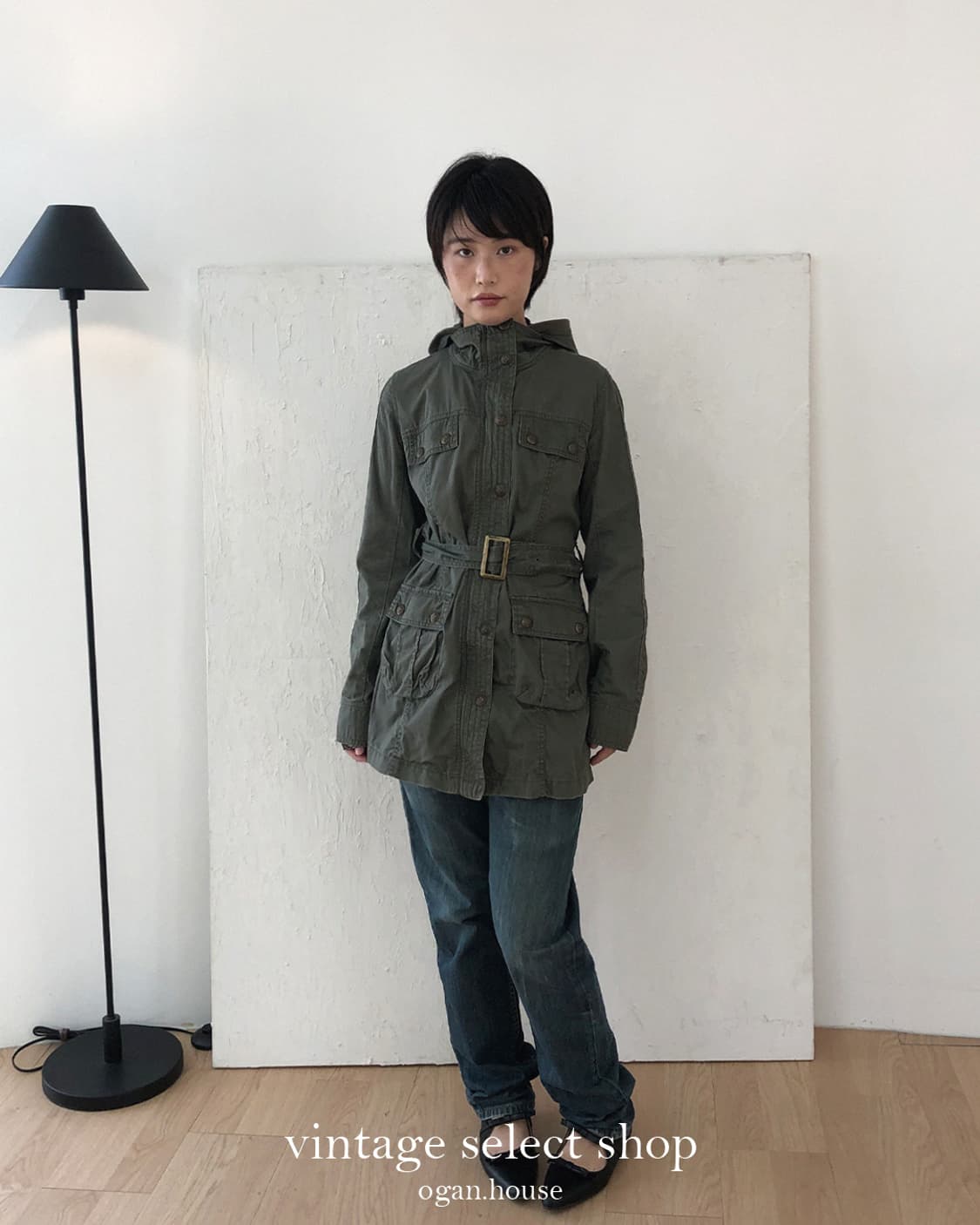 vintage khaki hood safari jacket 상품이미지3