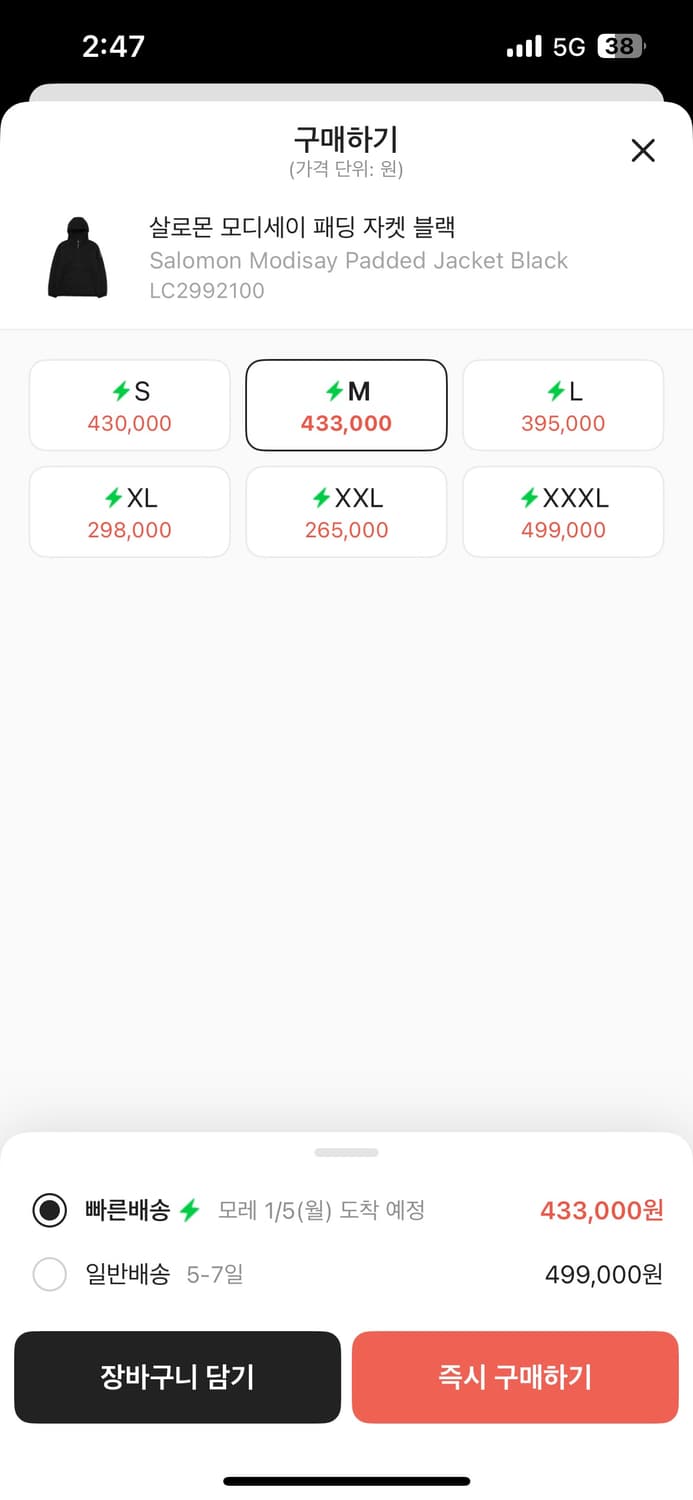 살로몬 모디세이 패딩 상품이미지2