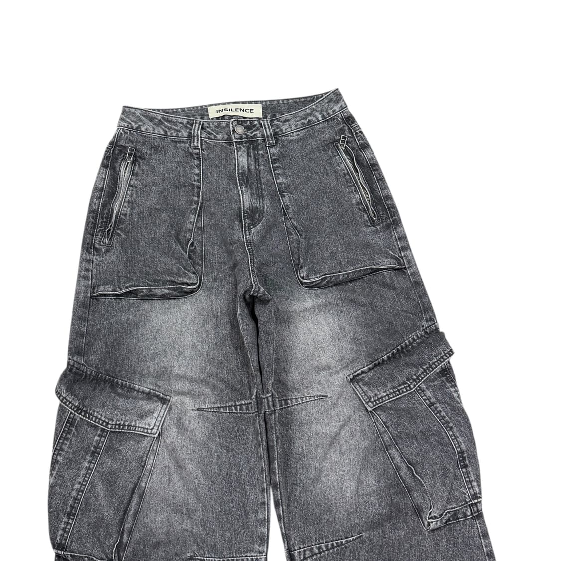 인사일런스 오브젝트 카고 포켓 데님팬츠 바지 블랙 S 상품이미지2
