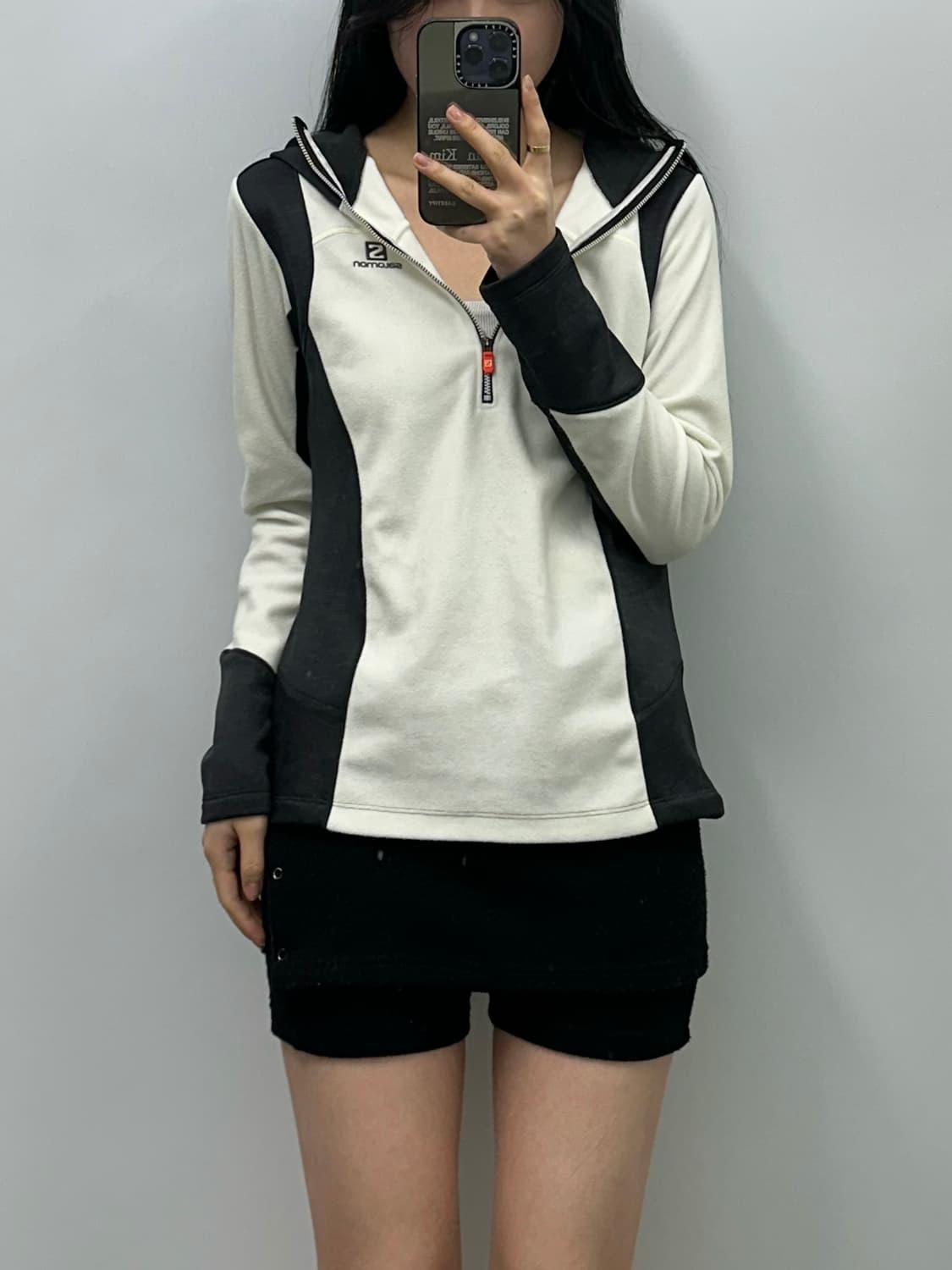 살로몬 오래오배색 플리스 반집업 후드티 상품이미지1