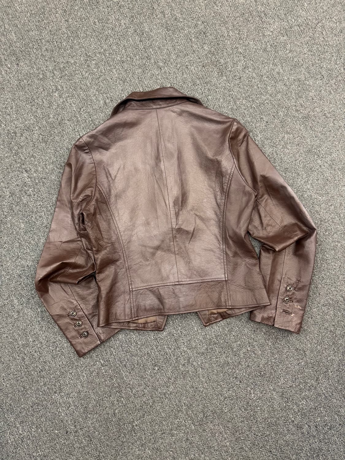 40)EPOUSEE 빈티지 브라운 가죽 블레이저 자켓 상품이미지5