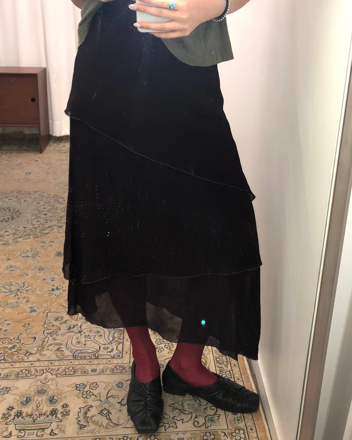 브라운 절개 스커트 상품이미지1