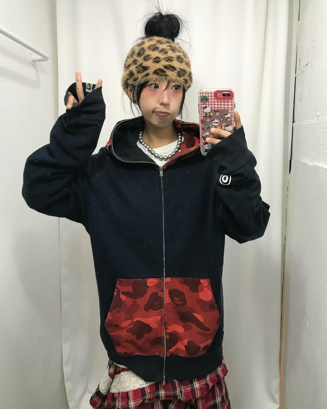 Bape Red Camouflage Shark Hood Zip-Up  상품이미지6