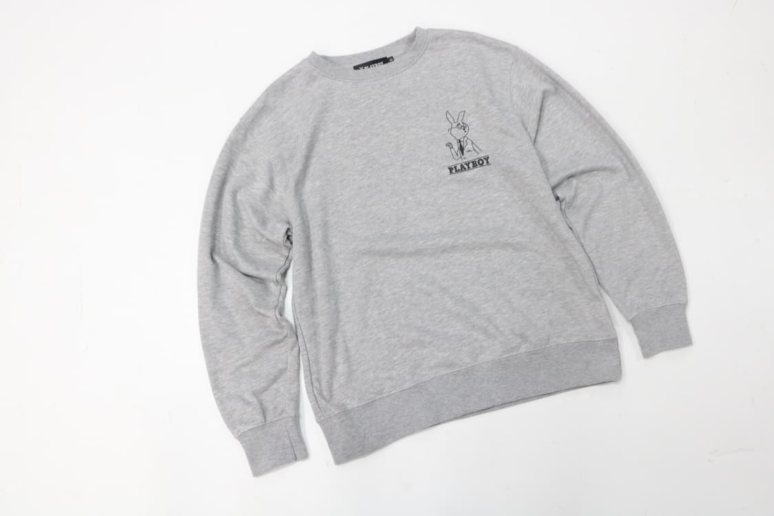 플레이보이 빈티지 그래픽 백프린팅 멜란지 맨투맨 상품이미지5