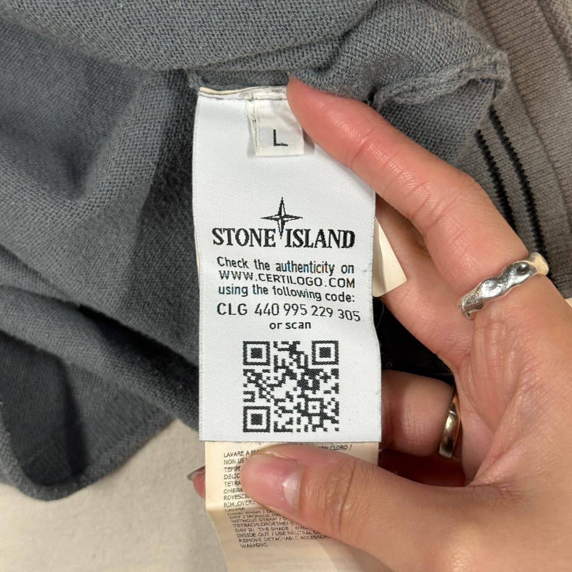 L) 스톤아일랜드 와펜 그레이 니트 상품이미지7