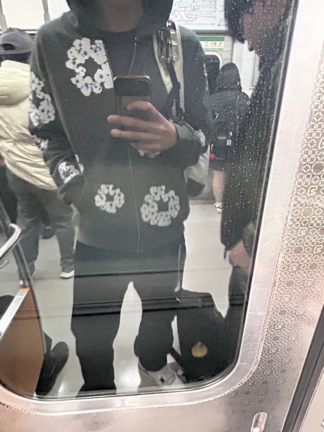 데님티어스 라인스톤 후드집업 M 상품이미지6