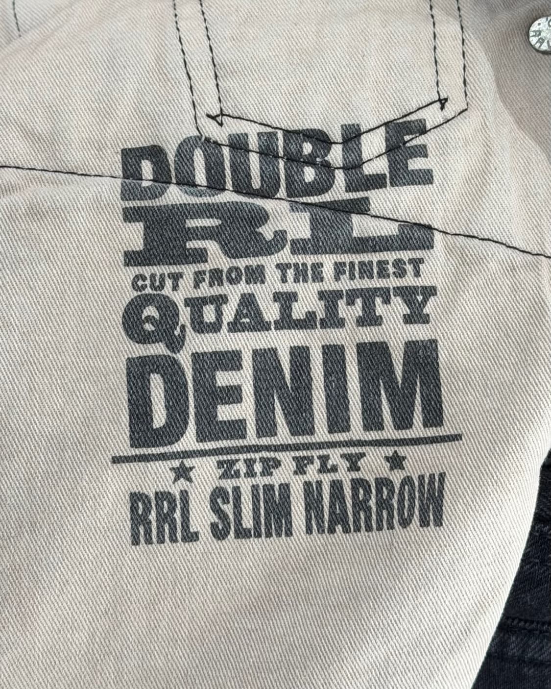 더블알엘 흑청 데님 슬림핏 팬츠 상품이미지7