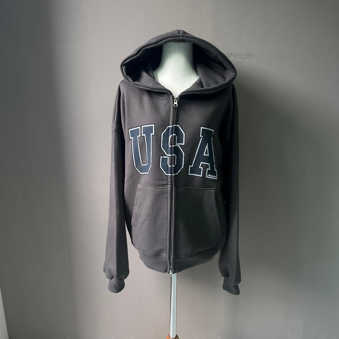 USA 후드집업 (차콜) 상품이미지8