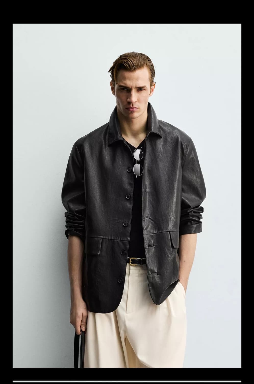 자라 페이크 레더 자켓 L 상품이미지2