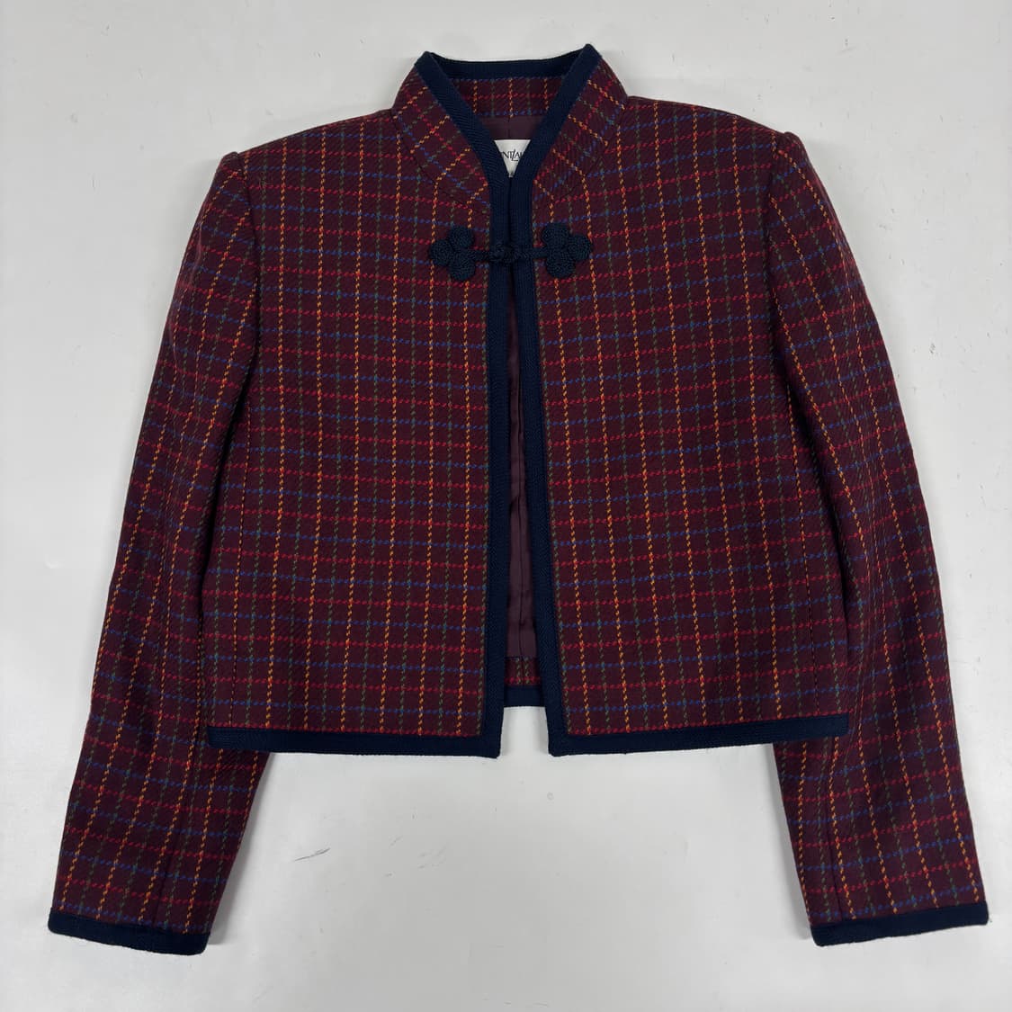 입생로랑 체크 트위드 차이나 자켓 상품이미지4