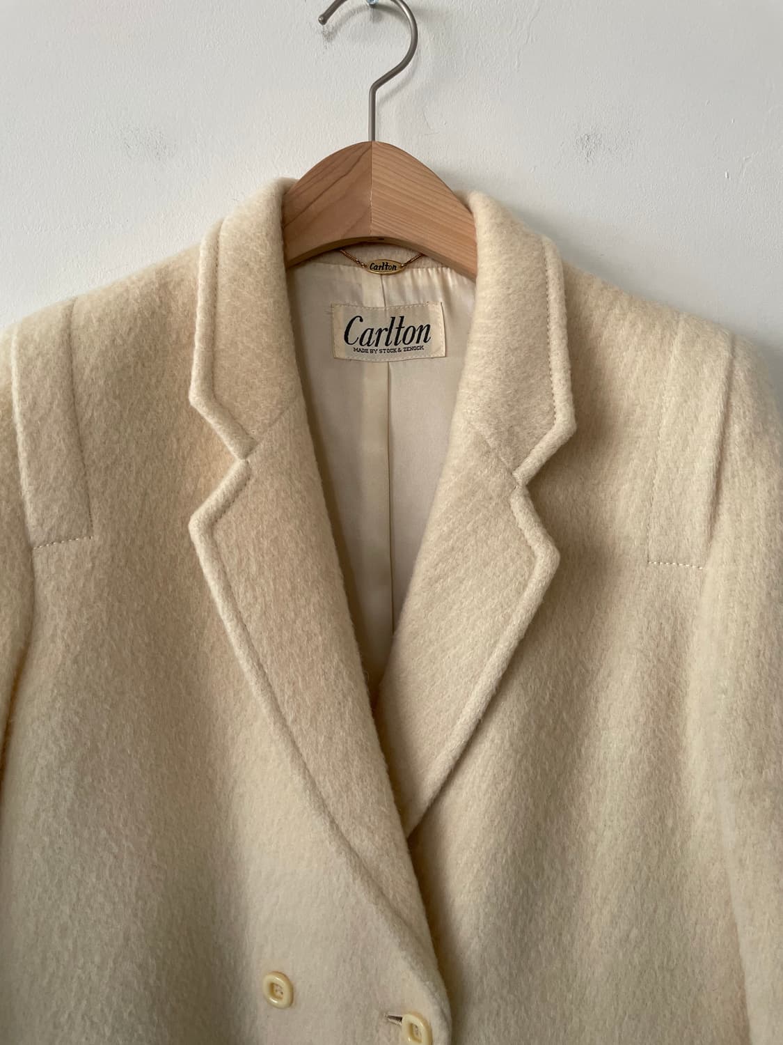vintage cream double breasted half coat 상품이미지2
