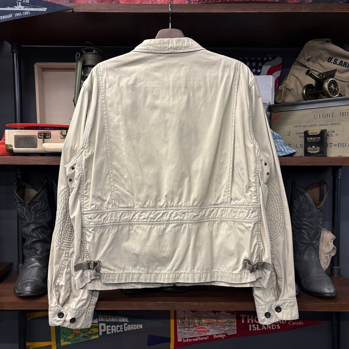 90s 폴로 랄프로렌 밀리터리 모티브 스윙자켓 암패치 액션플리츠 N683 상품이미지2